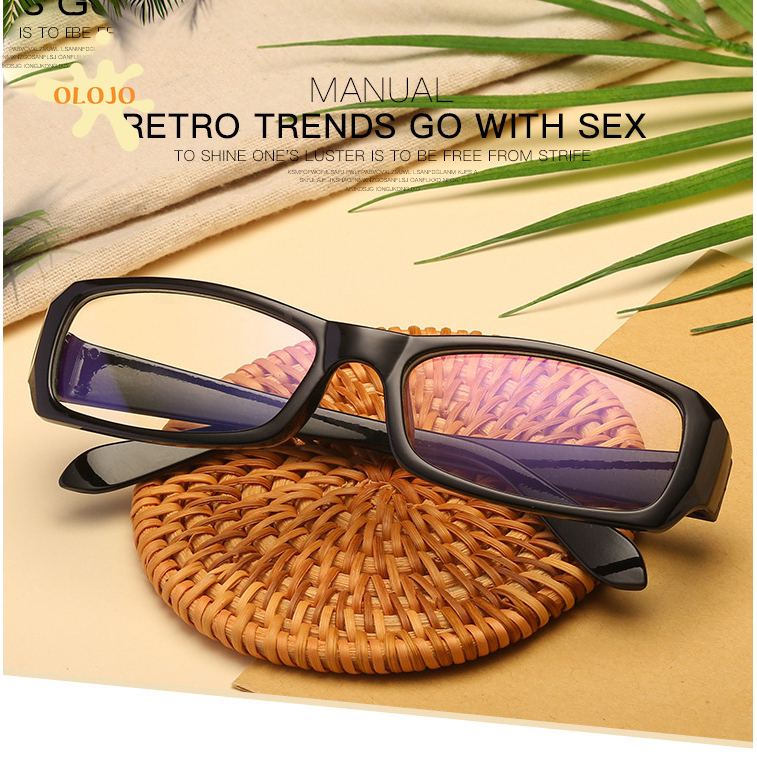 OLOJO Kacamata Wanita Pria Frame Sunglasses Anti Radiasi Lensa Transparan Fasion