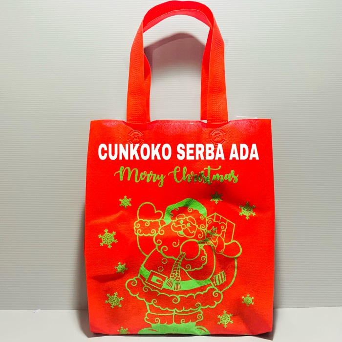 

✨ BISA COD ✨ GOODIE BAG / TAS SPUNBOND NATAL 25 X 35 CM / 1 PACK ISI 12 PCS ( 003 )