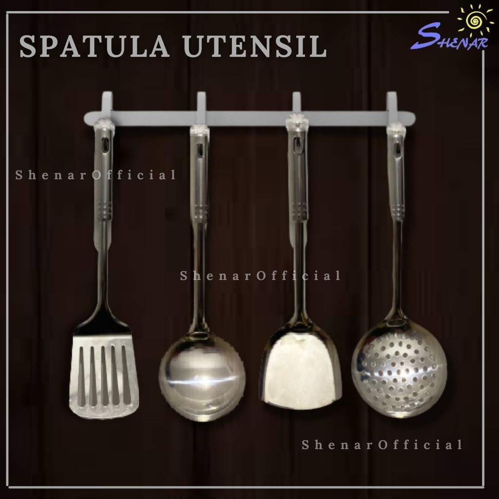 SHENAR SPATULA MURAH SET STAINLESS STEEL SUTIL KITCHEN TOOLS PERALATAN RUMAH TANGGA UNTUK SPATULA TAHAN PANAS SATUAN