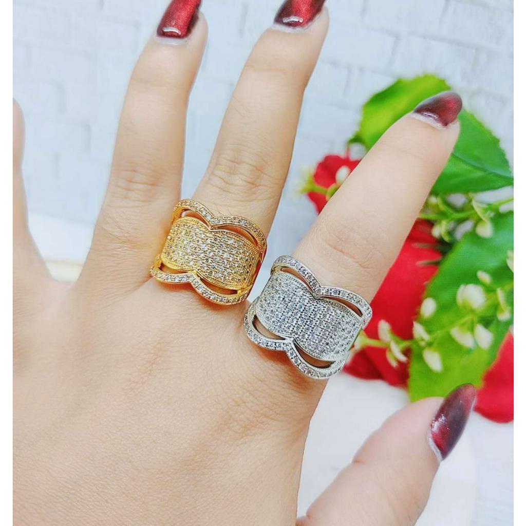 Cincin Xuping Mata Full Lapis Emas Perhiasan Fashion R087