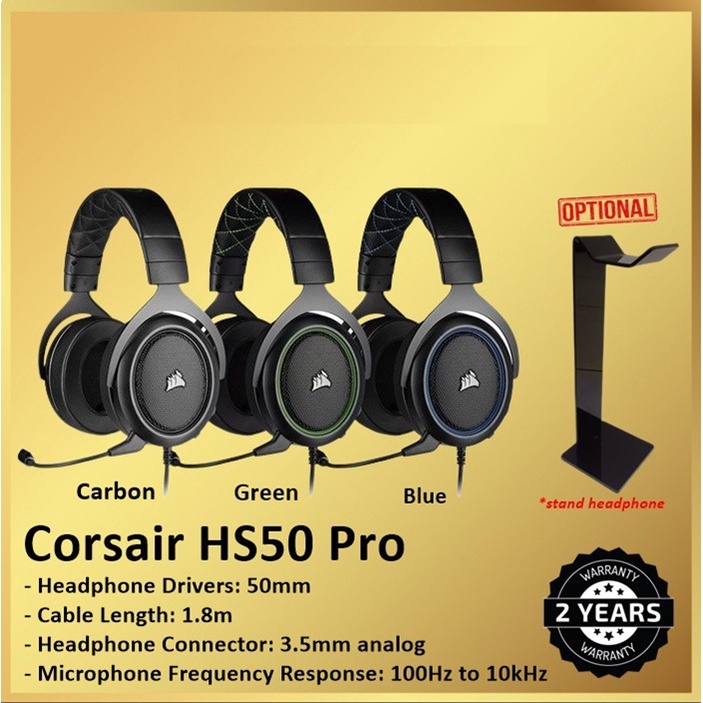 Corsair HS50 PRO Stereo Gaming Headset Headphone Hs 50