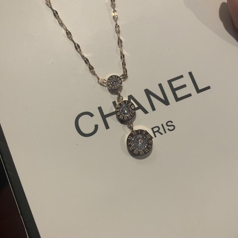 Kalung Titanium Premium Import Rosegold Bvl Diamond Aksesoris Fashion Wanita Pecah Kopi Liontin