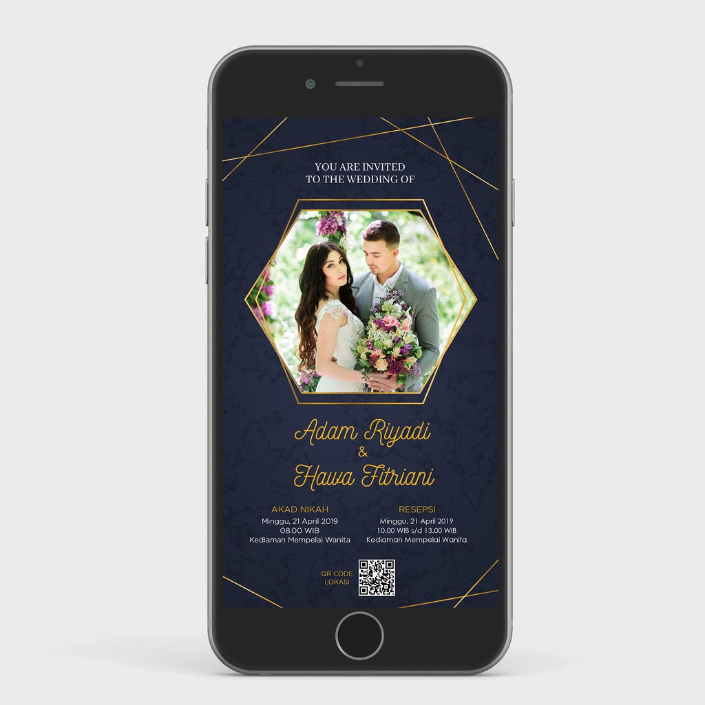 Undangan Pernikahan Digital/Wedding E-Invitation Elegan Unik A20