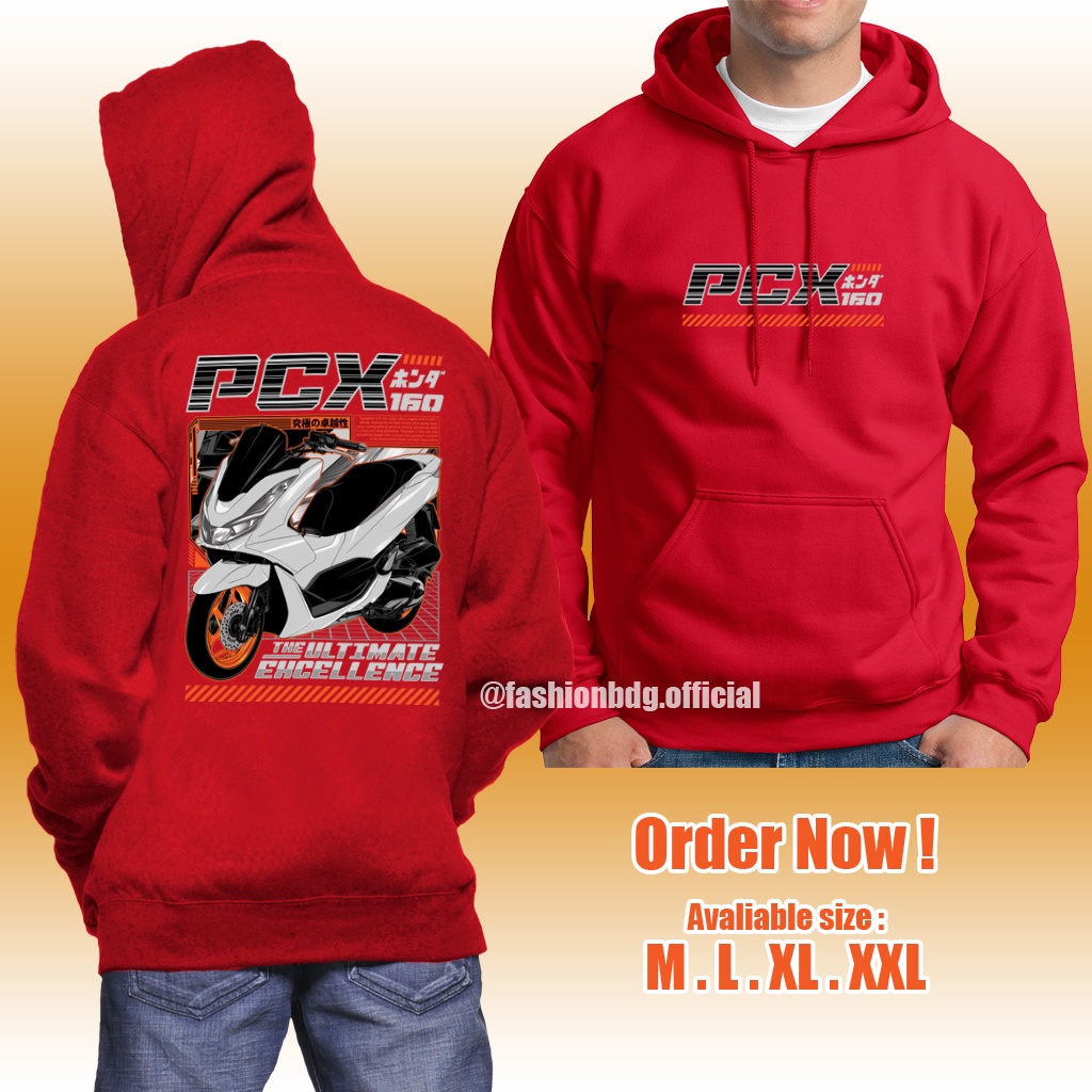 Jaket Honda PCX Sweater Hoodie Distro Keren | Hoodie Cowok | Hoodie Terbaru 2023