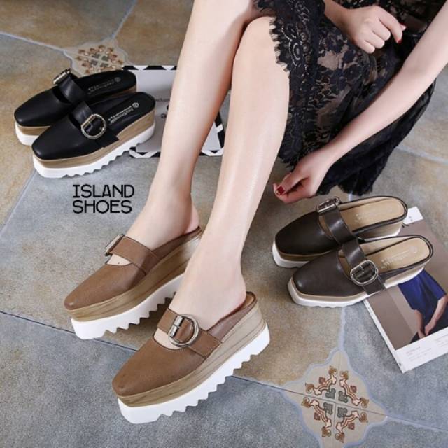 WEDGES REPLIKA STELLA MC CARTNEY LUCU BUSTONG WANITA TUTONG SELOP MURAH ARTIS MODEL IMPORT