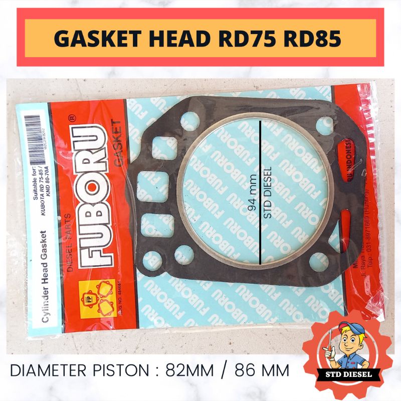 GASKET HEAD KUBOTA KND70 KND80 RD75 RD85 PAKING CYLINDER HEAD KOP RD 75 85 KND 70 80 MERK FUBORU MES