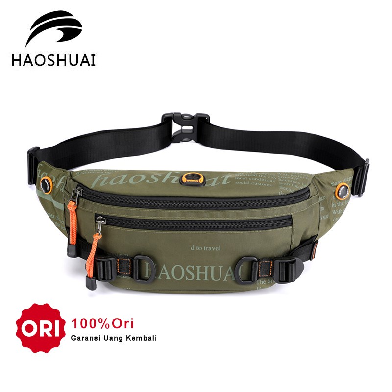 HAOSHUAI 5132 Tas Selempang Dada Pria Waistbag Anti Air Premium WK-SBY