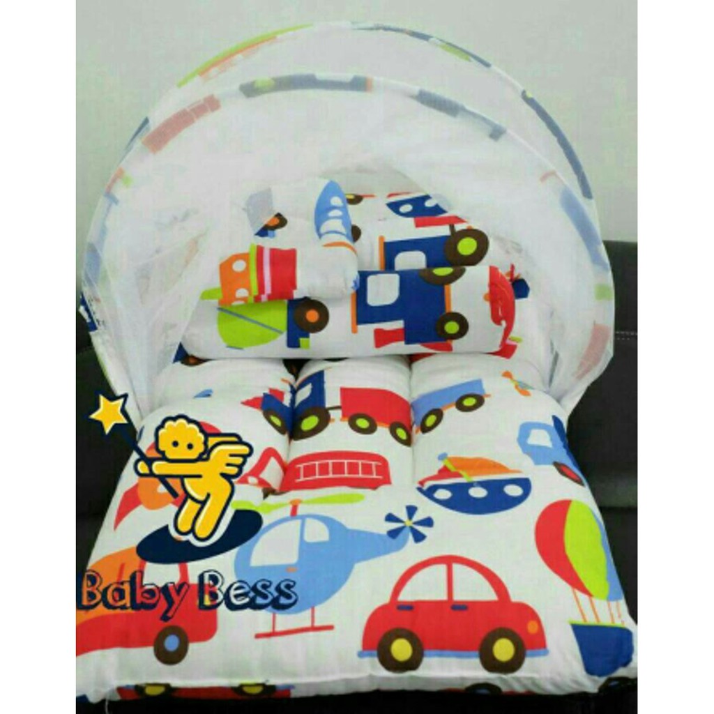 Jual kasur bayi kelambu lipat motif mobil Diskon