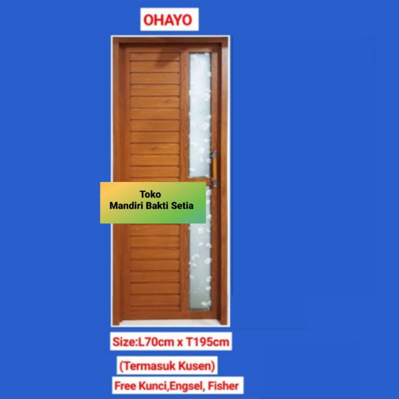 Pintu Kamar Mandi Aluminium Querens tipe Ohayo Urat kayu