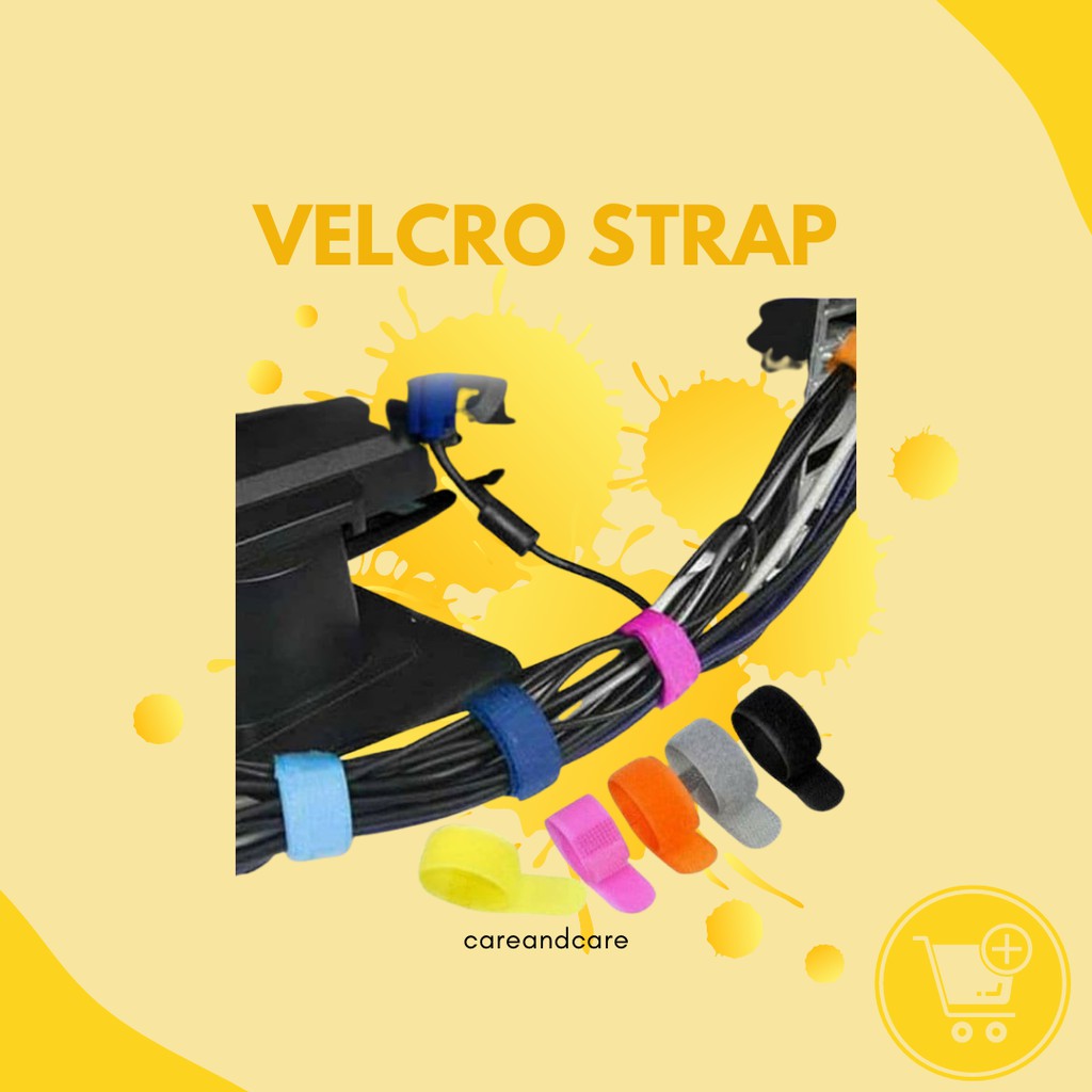 Velcro strap binder cable–pengikat / klip / penjepit kabel organizer