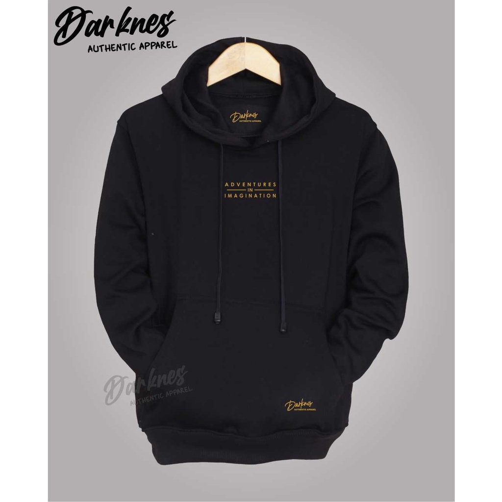 Jaket Hoodie Pria Cod Aesthetic List ADVANTURE IN IMAGINATION Warna Hitam Original Darkness Brand Distro Kota Bandung Terbaru Terpopuler Dan Terlaris Oversize Unisex