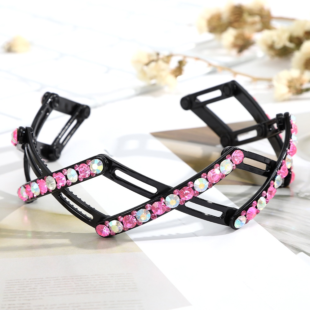 Korean Folding Rhinestone Headband Fashion Diamond Portable Face Washing Hairband Women Hair Accessories