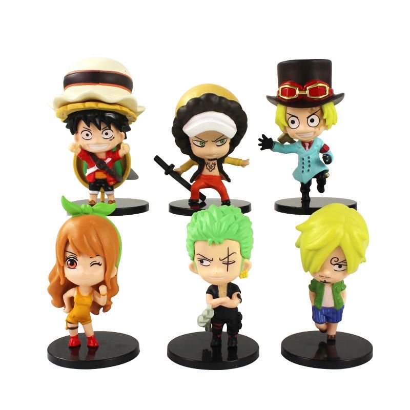 Action Figure One Piece  Luffy Nami Sabo Law Sanji Zoro Stampede ver. Chibi