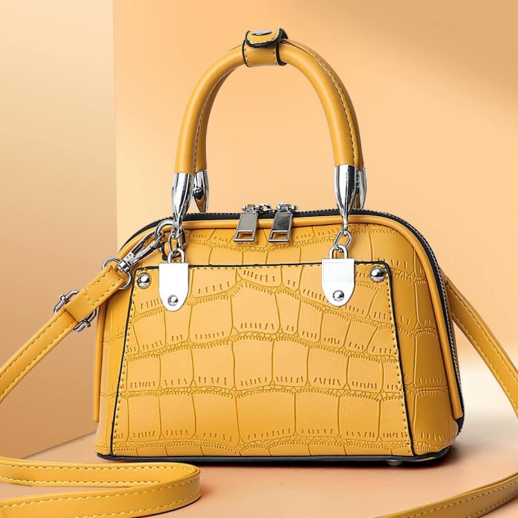 BJ15245 - BLACK/BLUE/BROWN/KHAKI/PINK/YELLOW TAS CROCO TOTEBAG HANDBAG SLEMPANG KULIT IMPORT TERMURAH TERLARIS TERBARU BAGSTORE JAKARTA FASHION WANITA JT28771 LT1804 ELJ5245 CR7635 GT1932