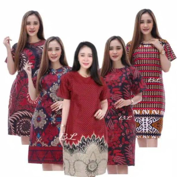 Dress Batik Wanita Jumbo Dress Batik Wanita Bigsize M L Xl Xxl3L 4L 5L