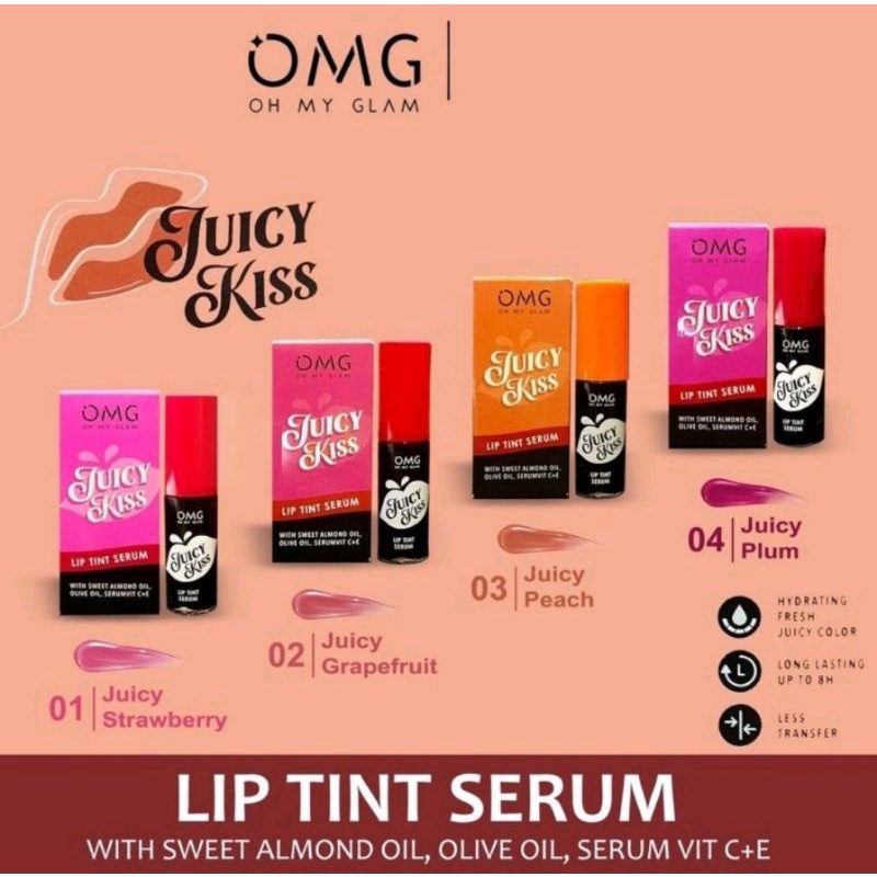 OMG Oh My Glam Juicy Kiss Lip Tint Serum | Serum Bibir | Lip Tint | Tint Serum