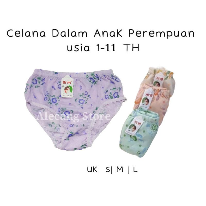 1/2 CD celana dalam anak perempuan 2-12 Tahun