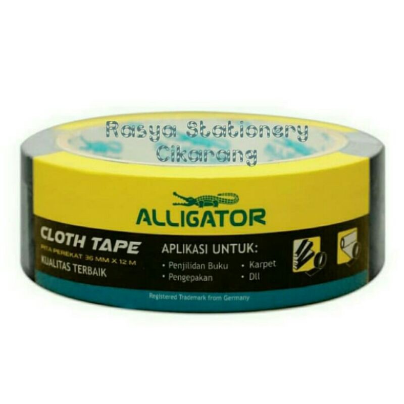 

Alligator Clothtape 36 Mm Black / Lakban kain hitam Alligator