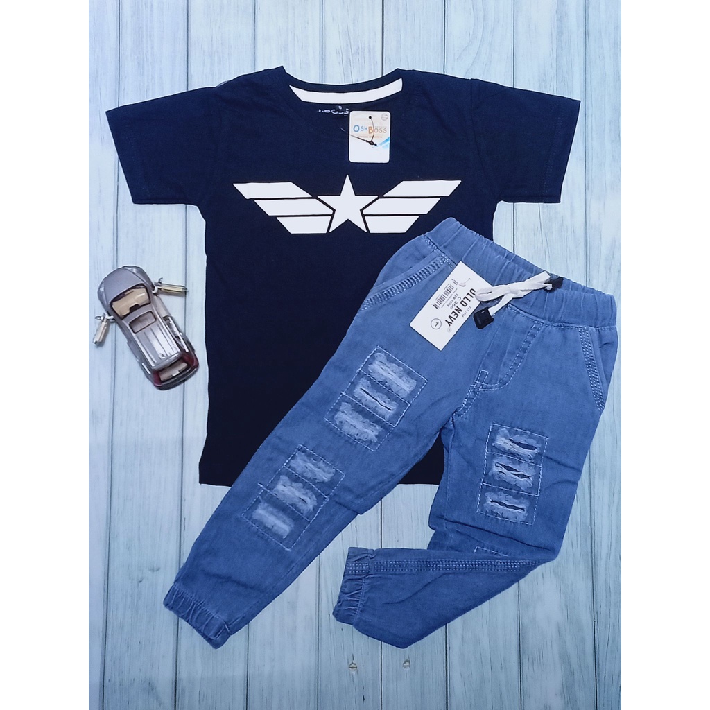 STJRP - Premium Setelan jogger ripped anak dan kaos distro karakter 1-8 tahun Part 1-4