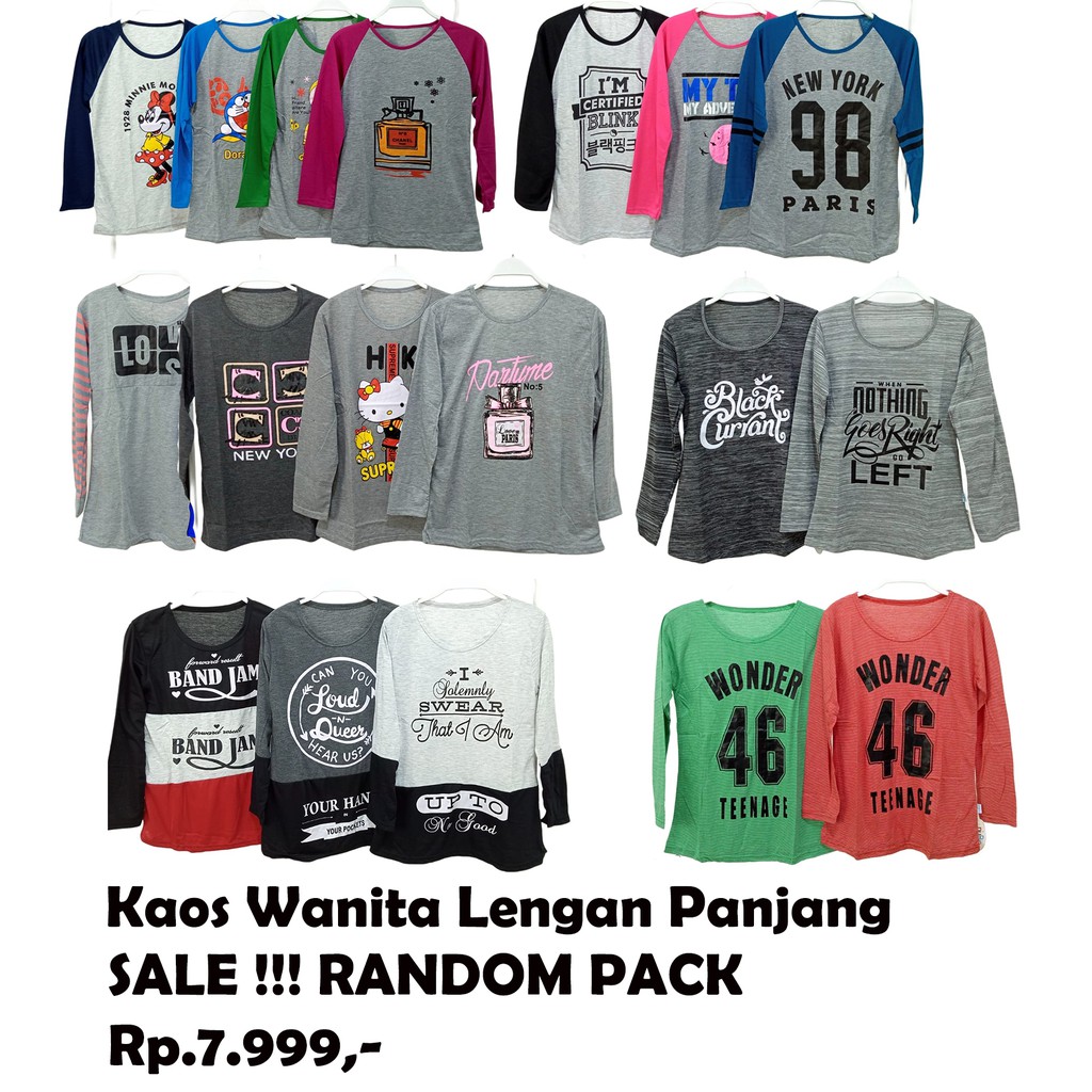 SALE | Kaos Wanita Lengan Panjang