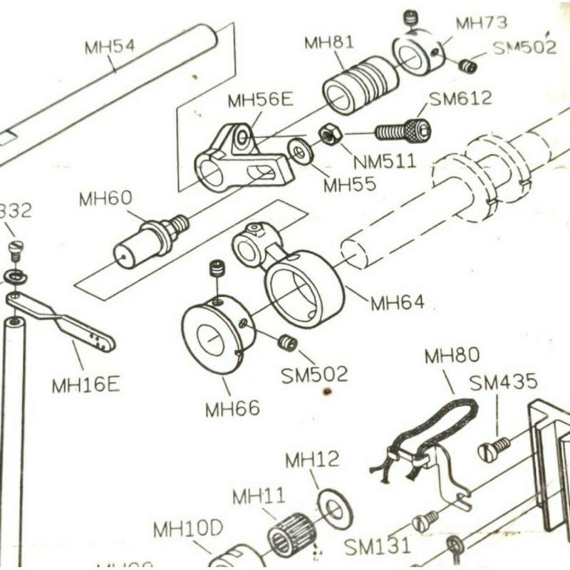 SM502 Asli Siruba Baut Baling-baling Mesin Kamkut Siruba F007-D