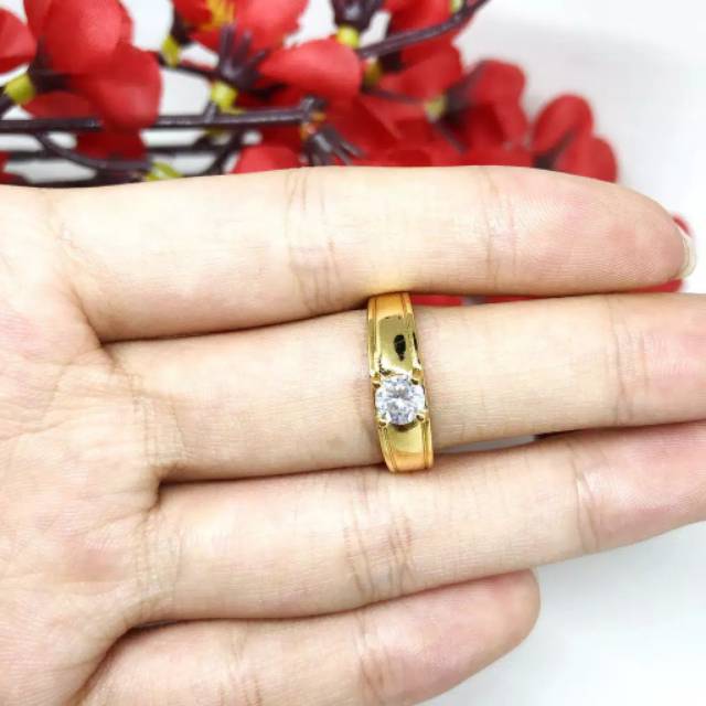 cincin permata satu cincin kawin gold