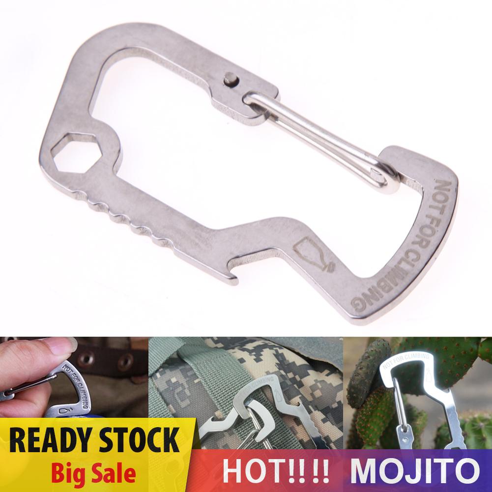 MOJITO Survival Camping Hiking Rescue Gear Mini Carabiner Keychain EDC Multi Tool