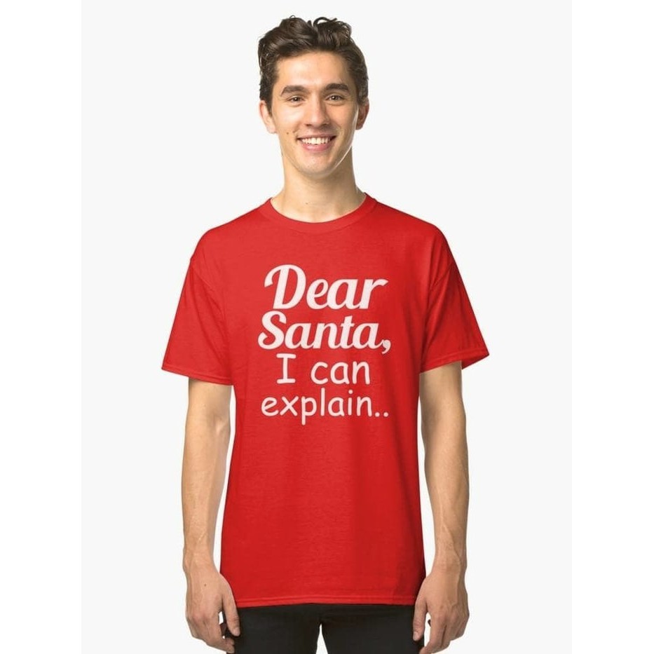 Kaos Tshirt Baju Combed 30S Distro Dear Santa Merry Christmas Natal