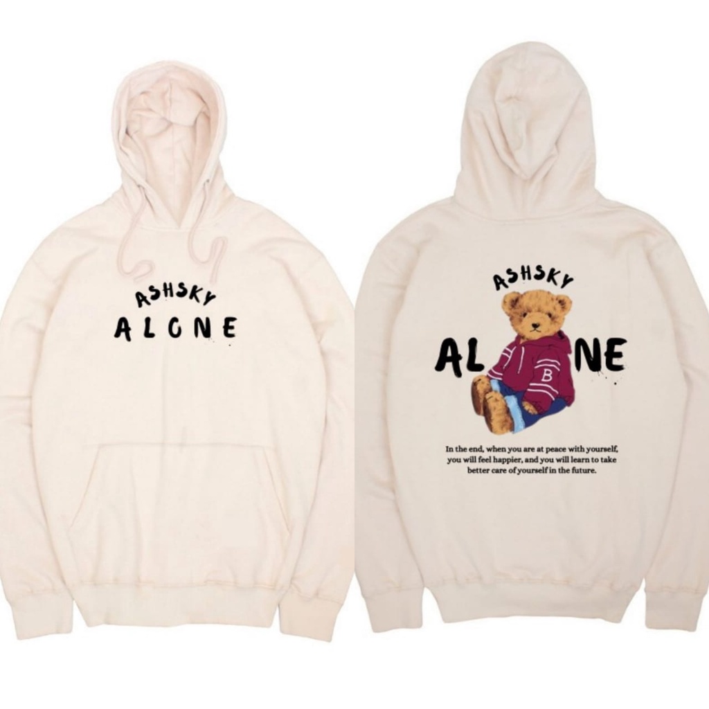 Switer Hoodie Cream Pria Keren Jaket Hodie Jumper Warna Crem Motif Fullprint Sweater Hudie Cowok Distro Krem Sweatshirt