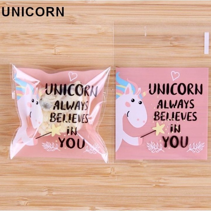 

20pcs kantong plastik kue biskuit mini/cookies bag candy unicorn cute souvenir hampers