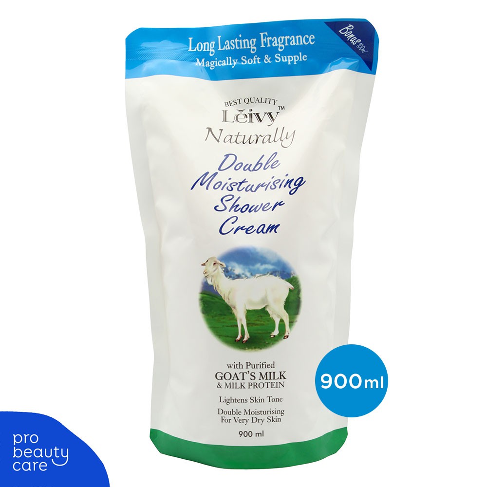 Leivy – Double Moisturising Shower Cream with Goat’s Milk Refill (450 ml &amp; 900 ml)