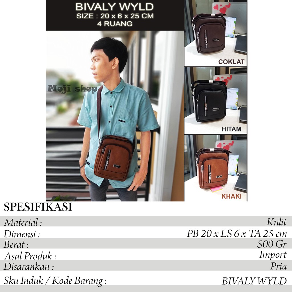 Tas Pria / Tas Selempang Pria BIVALY WYLD 4 Ruang / Tas Pria BIVALY WYLD Premium Import