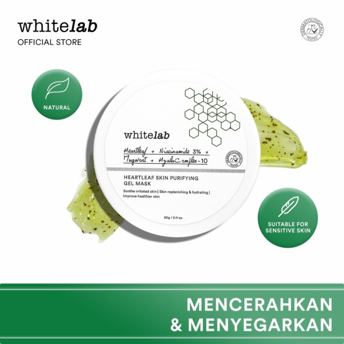 Whitelab Heartleaf Skin Purifying Gel Mask-BPOM