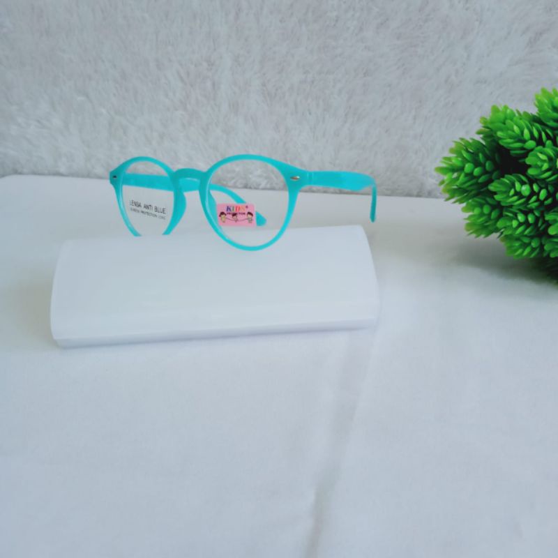90. YN419AB. Kacamata Anak Lensa BlueRay (Anti Radiasi Sinar Biru). Aman Main HP & Daring Seharian.-Blue