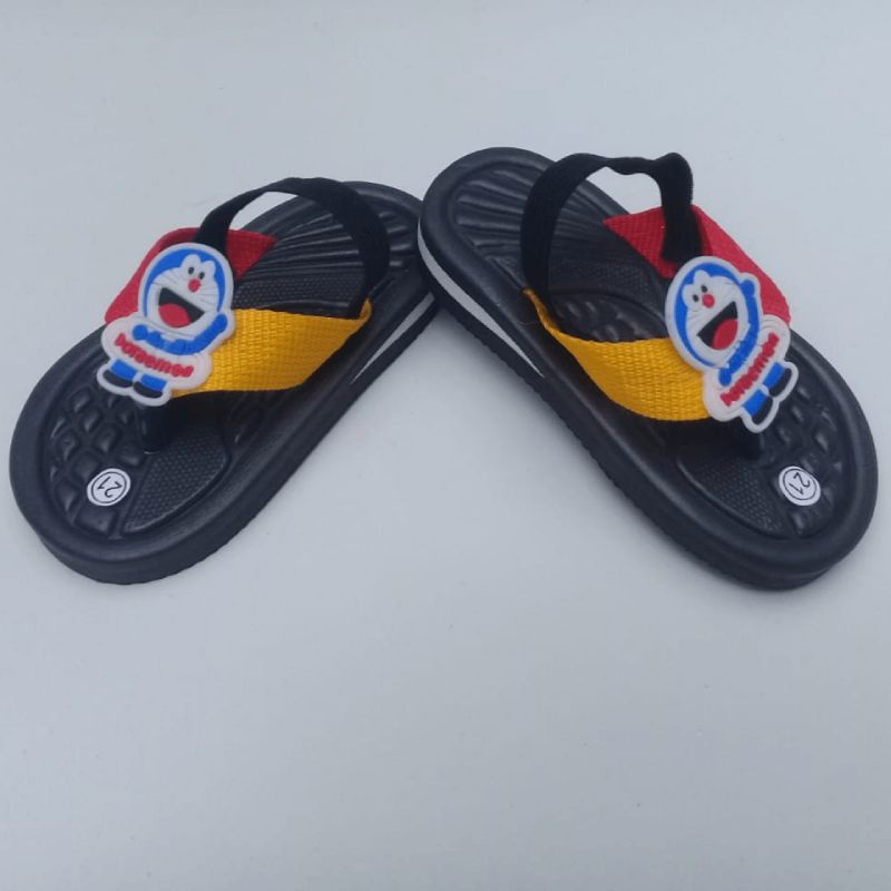 Sandal Jepit Anak Sendal Baby Tali Karet Doraemon