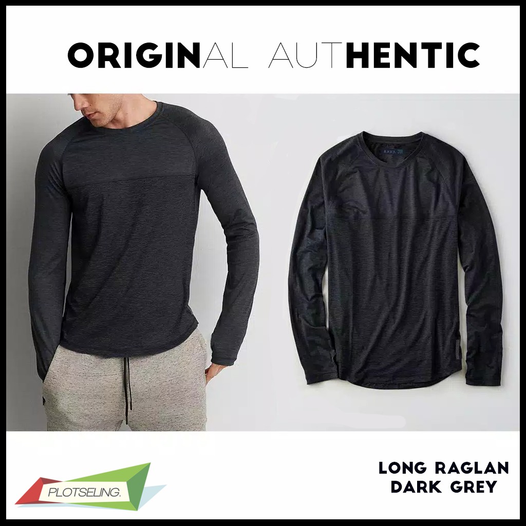 Kaos Polos RAGLAN Pria Lengan Panjang IMPORT COTTON PREMIUM QUALITY - RAGLAN ORIGINAL