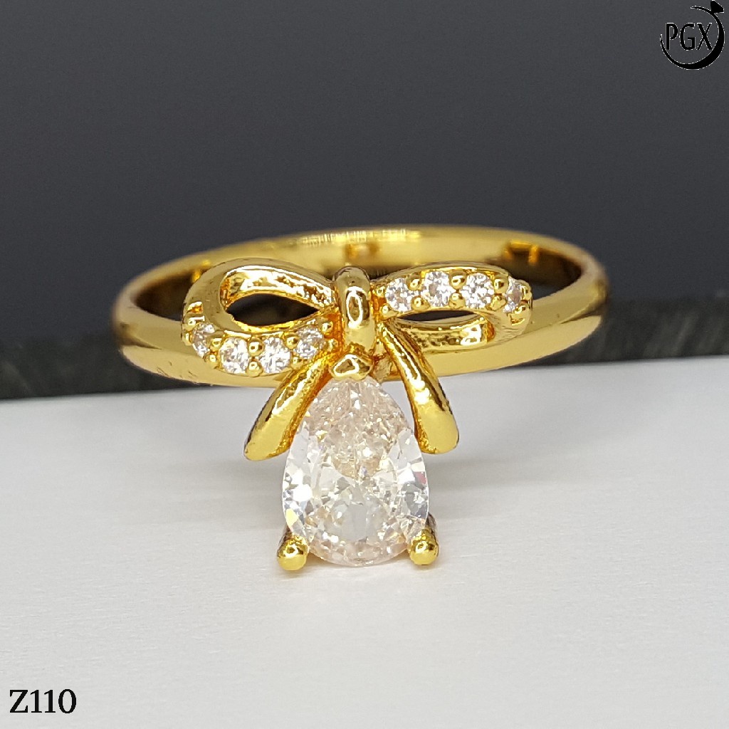 PGX Cincin Xuping Wanita Lapis Emas Aksesoris Perhiasan Fashion Premium - Z110