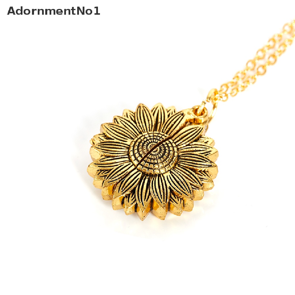 (AdornmentNo1) Kalung Rantai Dengan Liontin Bunga Matahari + Tulisan You are my sunshine Untuk Wanita