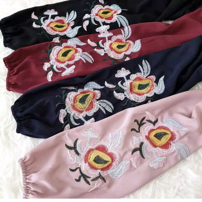 gamis super jumbo ld 140 Maxi bordir wolvis dewasa