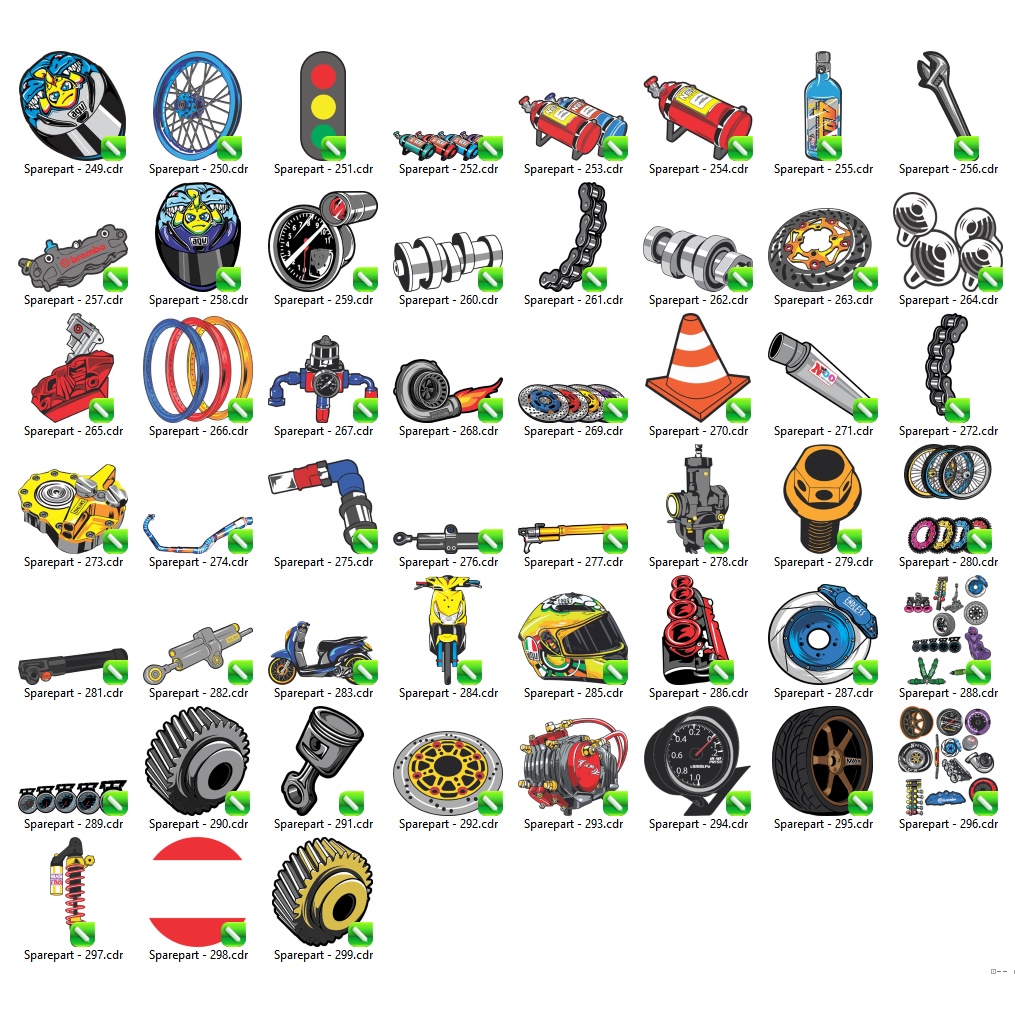 300+ Spare Part Thailook Vector Set - Coreldraw