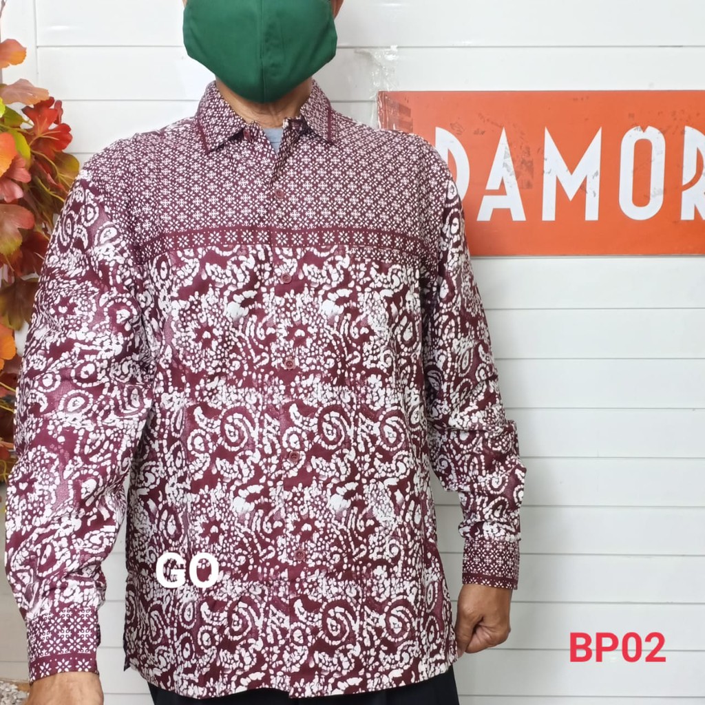 gof BRLC DAMOR (CRESSIDA) BATIK Cowok Pakaian Pria Kemeja Batik Reguler Lengan Panjang