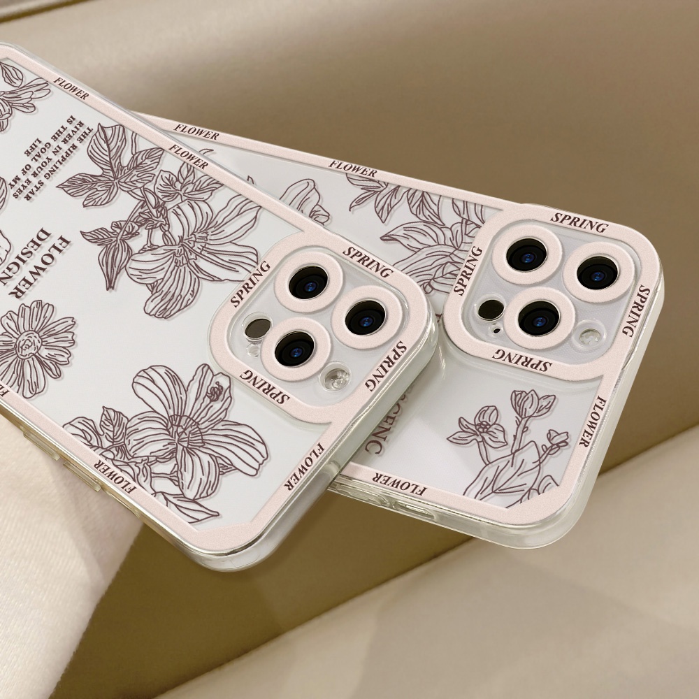 Soft Case TPU Motif Bunga Untuk OPPO A9 2020 A5 A15 A16 A5S A3S A7 A12 A12S A12E A53S A93 A95 A94 A5 A11X A32 A33 A74 A56