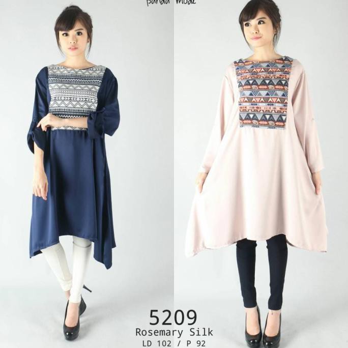 Produk Unggulan Tunik Satin Kombinasi Songket Cantik Bagus Grosir Diskon