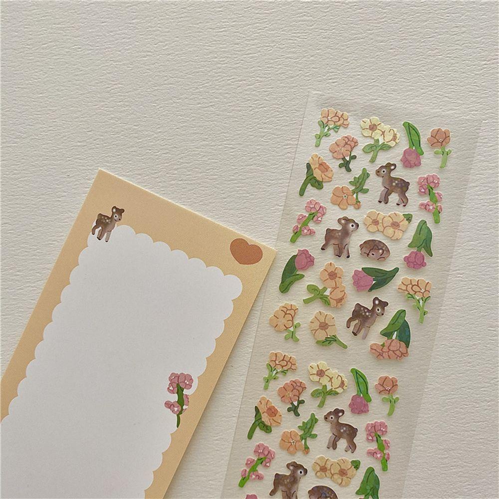 Solighter Stiker Korea Bunga DIY Rose Journal PET Scrapbooking