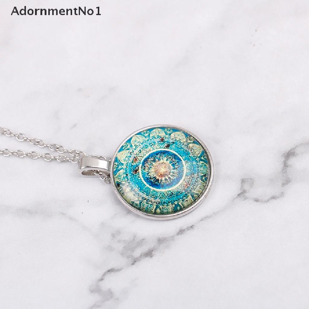 (AdornmentNo1) Kalung + Gelang + Anting Gantung Kait Gaya India Motif Mandala Untuk Perhiasan Wanita