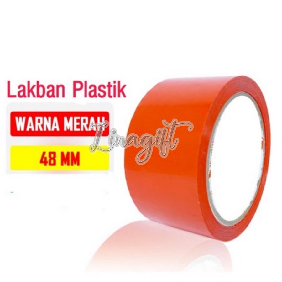 ( Rol 90 Yard ) LAKBAN WARNA 48MM / PLAKBAN PLASTIK 2 IN CLEAR BENING COKLAT BROWN