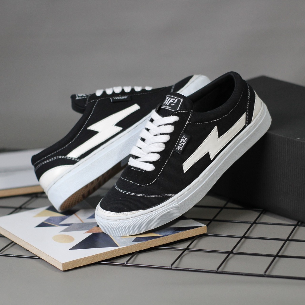 ORIGIN|Sepatu Casual Sneakers Pria Hitam Tali Original Distro