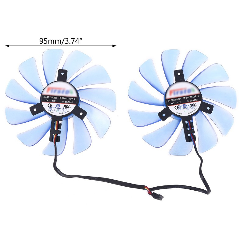 VIVI   2pcs 95mm Alternative FDC10U12S9-C CF1010U12S GPU Fan For XFX RX580 RX590 HIS RX580 IceQ RX570 Graphics Card Cooling fan