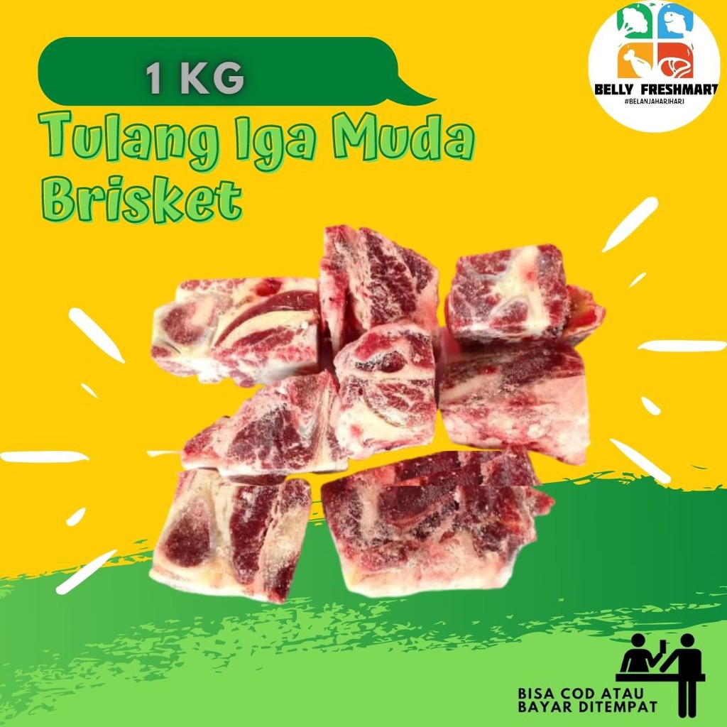 

Tulang Iga Muda Brisket Sapi Australia 1KG Bahan Masakan Daging Segar Siap Masak