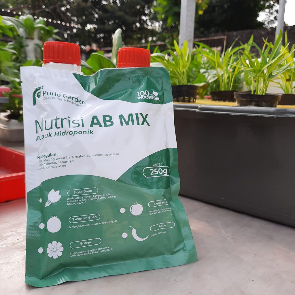 Nutrisi Pupuk AB Mix Hidroponik Tanaman Hias Bunga Buah Cabe Paprika Sayuran Daun 250 gram
